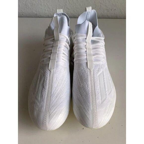Adidas ADIZERO Primeknit Triple White Chrome Football Cleats GX5420 Men’s Sz 14 - Picture 2 of 12